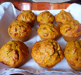 Muffins Sanos de Miel Zanahoria Nueces y Semillas Varias